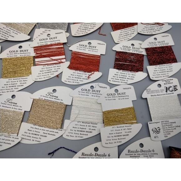 26x Rainbow Gallery Thread Lot Gold Dust Fingerling Tiara Needlepoint Thread - Picture 6 of 8